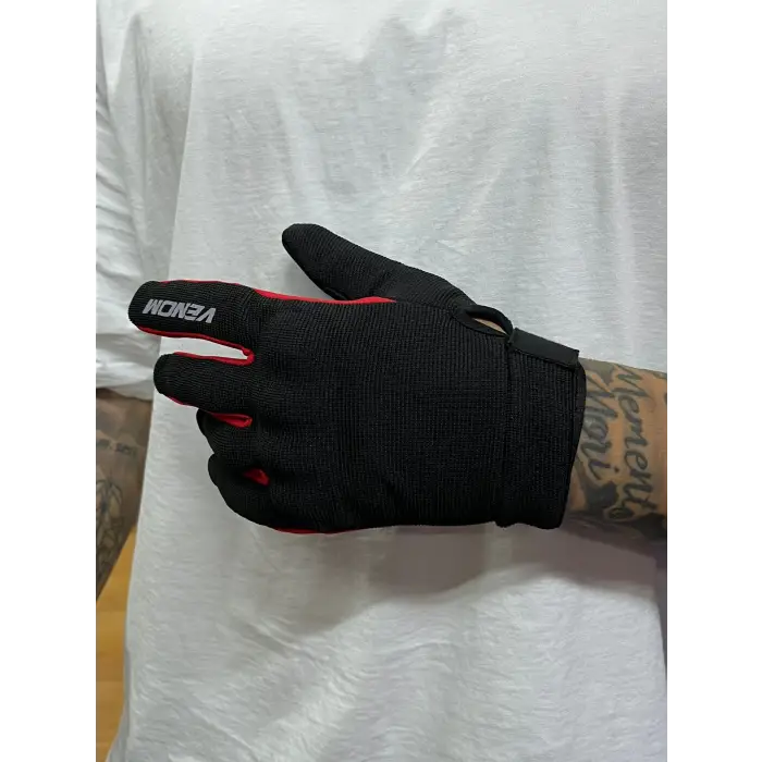 VENOM VNP-650 YAZLIK SİYAH-KIRMIZI ELDİVEN