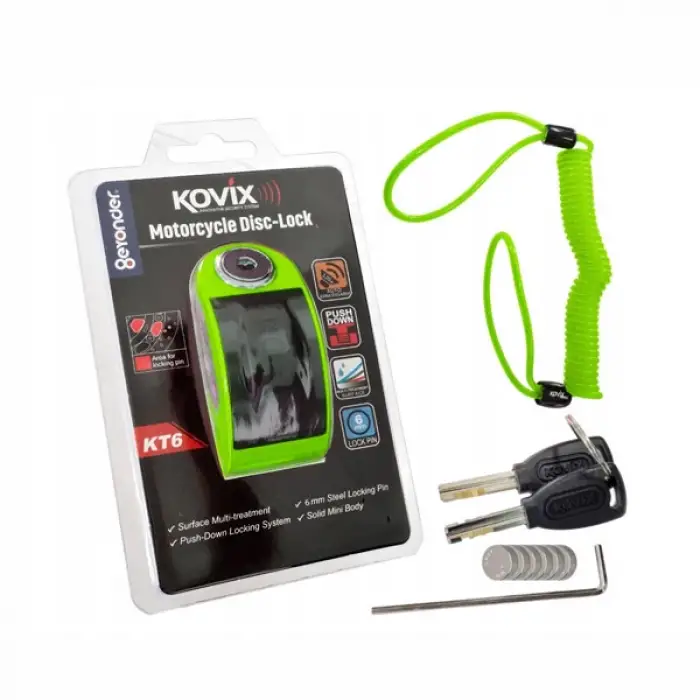 KOVIX KT6/CB-FG ALARMLI DİSK KİLİT YEŞİL