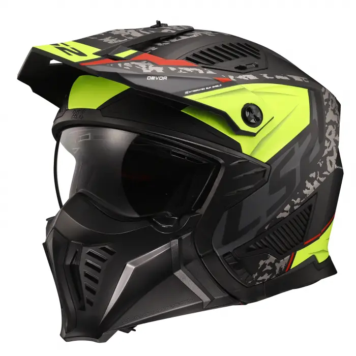 LS2 DRIFTER DEVOR MAT SİYAH-NEON SARI KASK