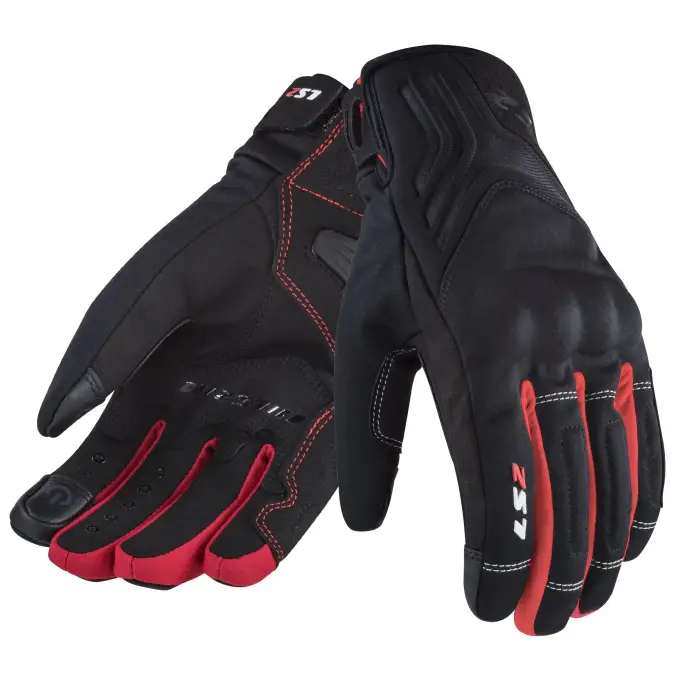 LS2 JET 2 WATERPROOF ELDİVEN SİYAH-KIRMIZI