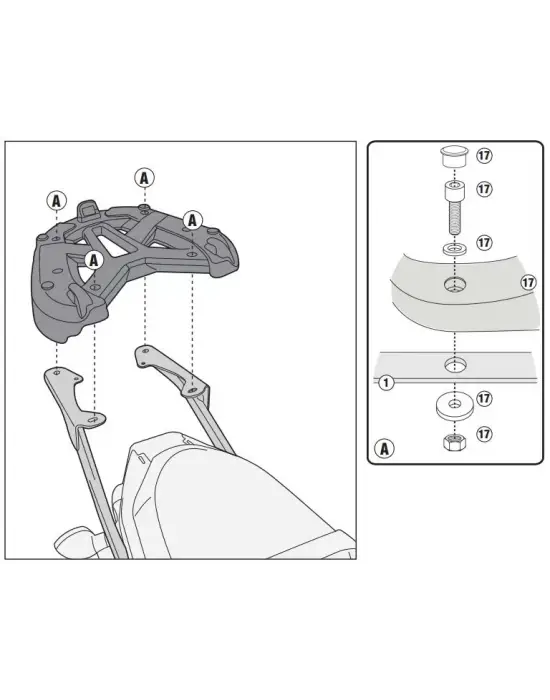 GIVI 2118FZ YAMAHA MT-07 (14-17) ARKA ÇANTA TAŞIYICI