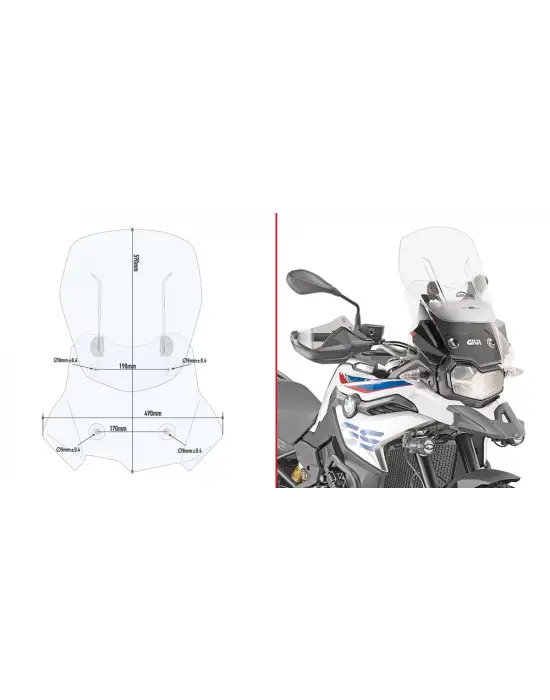 GIVI AF5127B BMW F 750 GS (18-23) - F 800 GS (24-25) - F 850 GS (18-23) RÜZGAR SİPERLİK