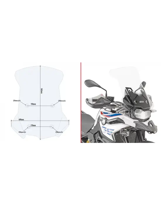 GIVI D5127ST BMW F 750 GS (18-23) - F 800 (24-25) - F 850 GS (18-23) RÜZGAR SİPERLİK