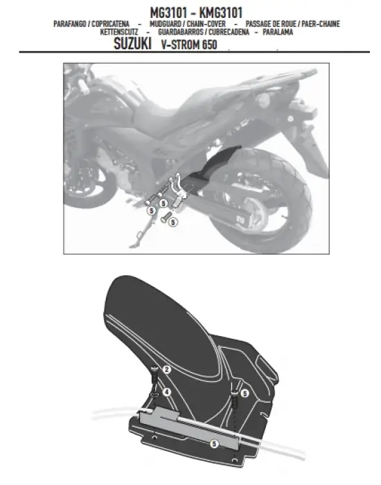 GIVI MG3101 SUZUKI DL 650 V-STROM (11-16) ZİNCİR MUHAFAZA VE ÇAMURLUK