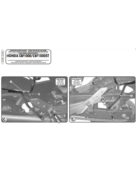 GIVI PL208 HONDA CBF 1000 - CBF 1000ST (10-14) YAN ÇANTA TAŞIYICI
