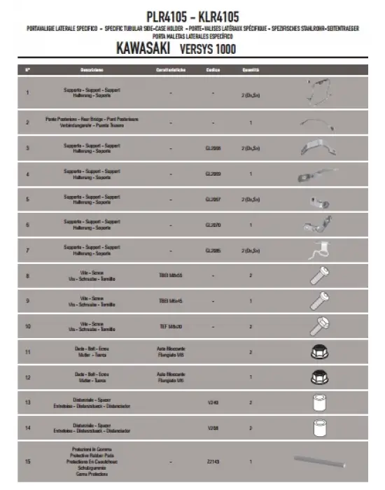 GIVI PLR4105 KAWASAKI VERSYS 1000 (12-14) YAN ÇANTA TAŞIYICI