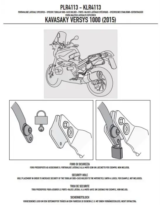 GIVI PLR4113 KAWASAKI VERSYS 1000 (15-16) YAN ÇANTA TAŞIYICI