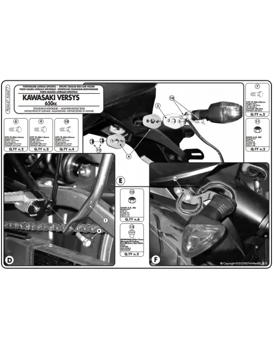 GIVI PLX447 KAWASAKI VERSYS 650 (06-09) YAN ÇANTA TAŞIYICI