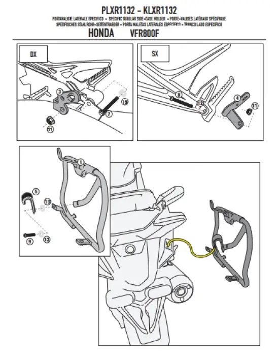 GIVI PLXR1132 HONDA VFR 800 F (14-20) YAN ÇANTA TAŞIYICI