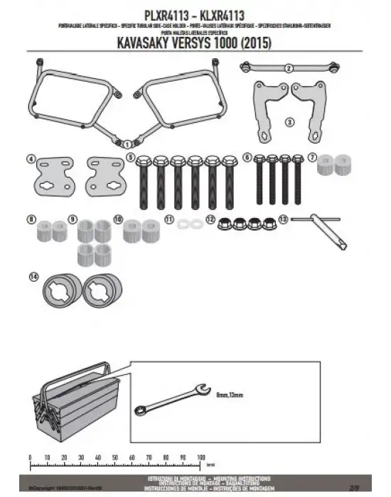 GIVI PLXR4113 KAWASAKI VERSYS 1000 (15-16) YAN ÇANTA TAŞIYICI
