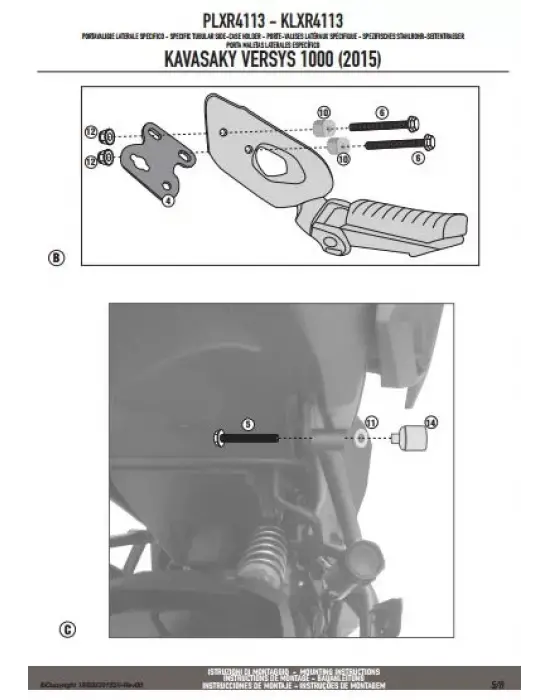 GIVI PLXR4113 KAWASAKI VERSYS 1000 (15-16) YAN ÇANTA TAŞIYICI