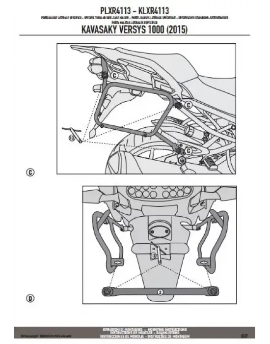 GIVI PLXR4113 KAWASAKI VERSYS 1000 (15-16) YAN ÇANTA TAŞIYICI