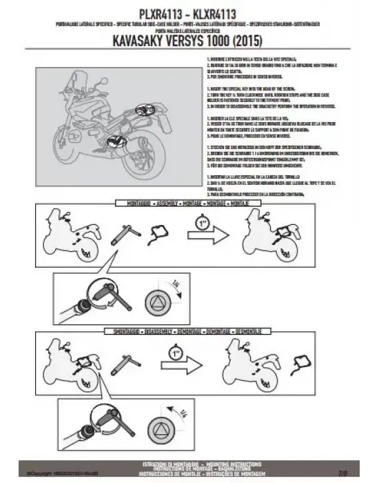 GIVI PLXR4113 KAWASAKI VERSYS 1000 (15-16) YAN ÇANTA TAŞIYICI