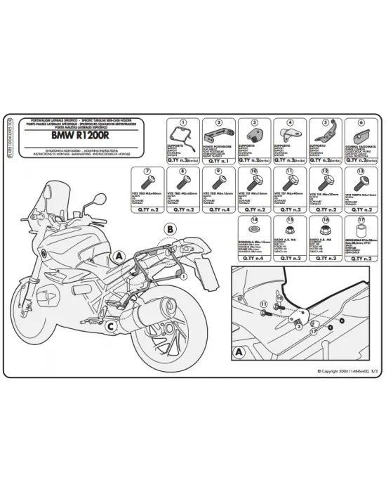 GIVI PLXR5100 BMW R 1200R (11-14) YAN ÇANTA TAŞIYICI