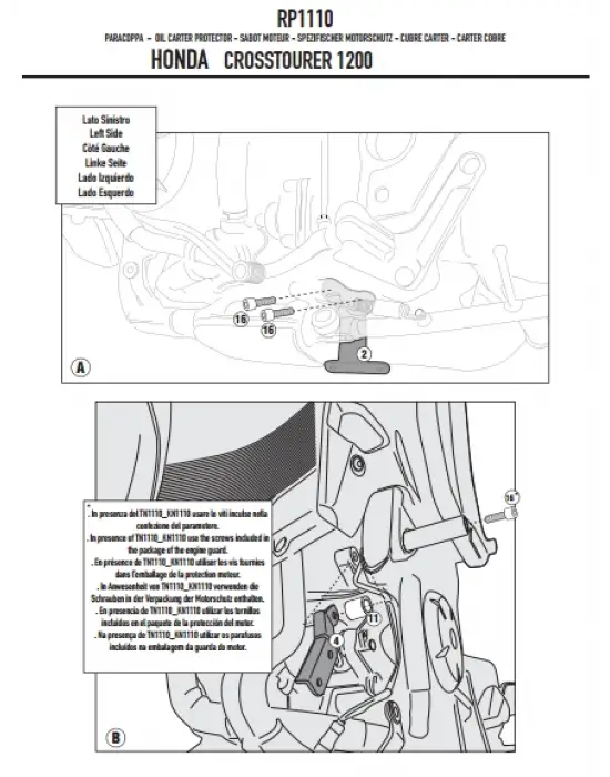 GIVI RP1110 HONDA VFR 1200X CROSSTOURER (12-19) KARTER KORUMA