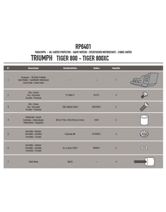 GIVI RP6401 TRIUMPH TIGER 800 - TIGER 800 XC (11-16) KARTER KORUMA