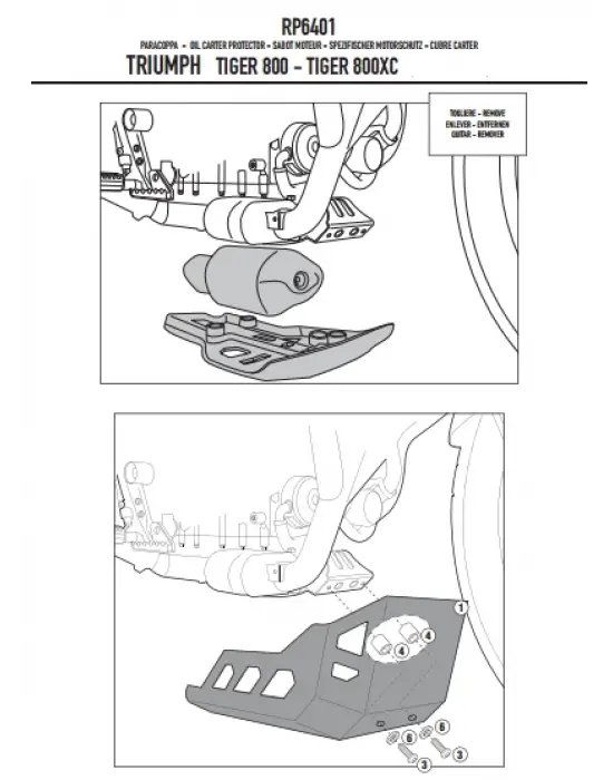 GIVI RP6401 TRIUMPH TIGER 800 - TIGER 800 XC (11-16) KARTER KORUMA