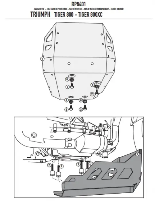 GIVI RP6401 TRIUMPH TIGER 800 - TIGER 800 XC (11-16) KARTER KORUMA