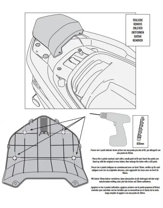 GIVI SR1123 HONDA FORZA 300 ABS (13-17) ARKA ÇANTA TAŞIYICI