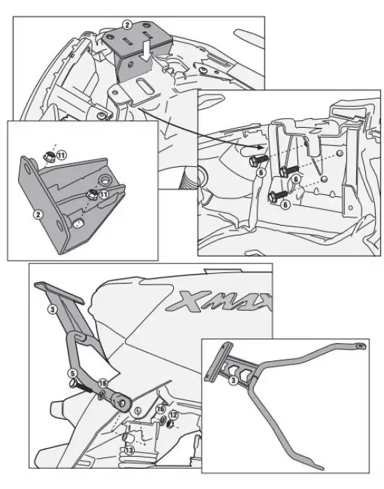 GIVI SR2111 YAMAHA X-MAX 400 (13-16) ARKA ÇANTA TAŞIYICI