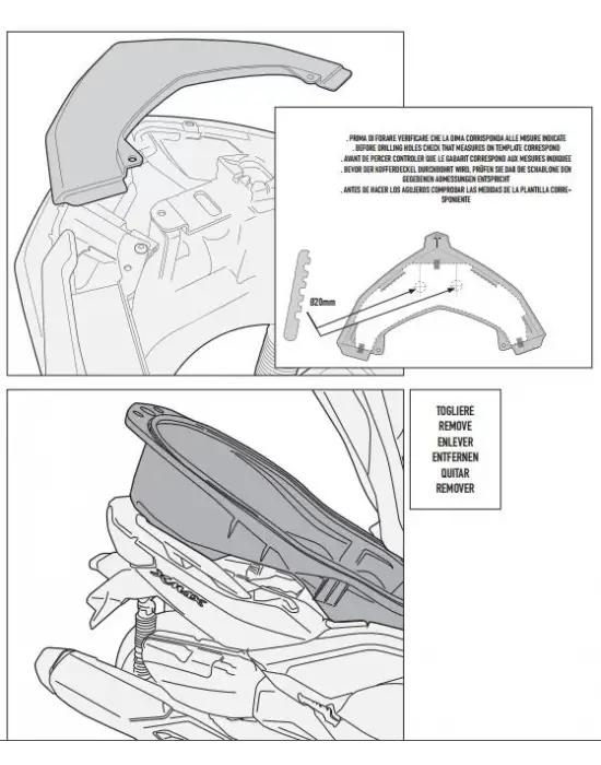 GIVI SR2111M YAMAHA X-MAX 400 (13-16) ARKA ÇANTA TAŞIYICI