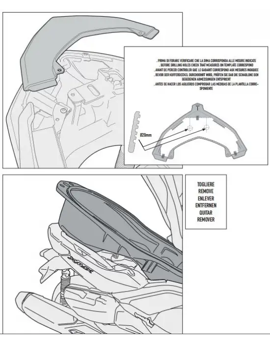 GIVI SR2117 YAMAHA X-MAX 125-250 (14-17) ARKA ÇANTA TAŞIYICI