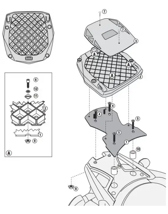 GIVI SR3101 SUZUKI DL 650 V-STROM (11-16) ARKA ÇANTA TAŞIYICI