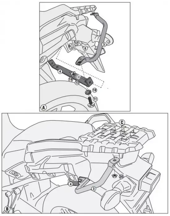 GIVI SR3105 SUZUKI DL 1000 V-STROM (14-16) ARKA ÇANTA TAŞIYICI