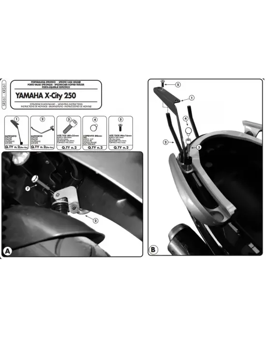 GIVI SR361 YAMAHA X-CITY 125-250 (07-16) ARKA ÇANTA TAŞIYICI