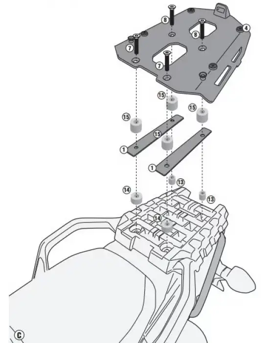 GIVI SRA3105 SUZUKI DL 1000 V-STROM (14-16) ARKA ÇANTA TAŞIYICI