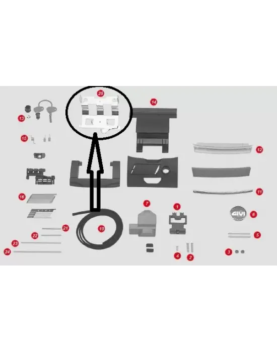 GIVI Z287 ÇANTA KİLİT MEKANİZMASI MONTAJ SACI E35