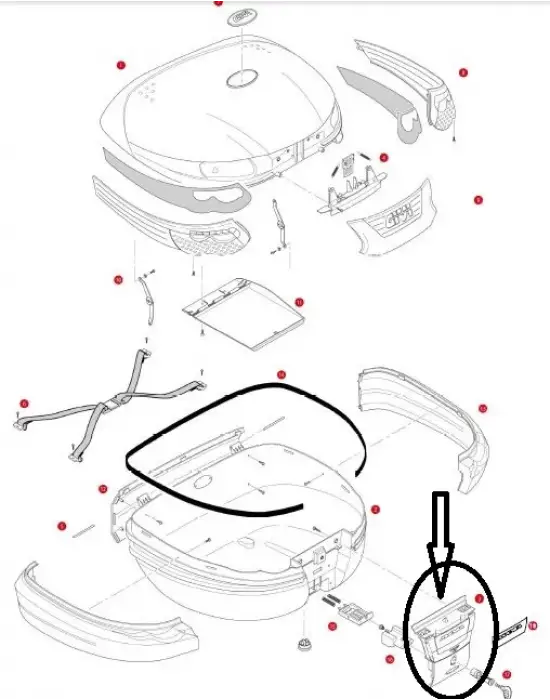 GIVI Z398NTMR ÇANTA KİLİT MEKANİZMASI GRİ ANAHTARLI E55