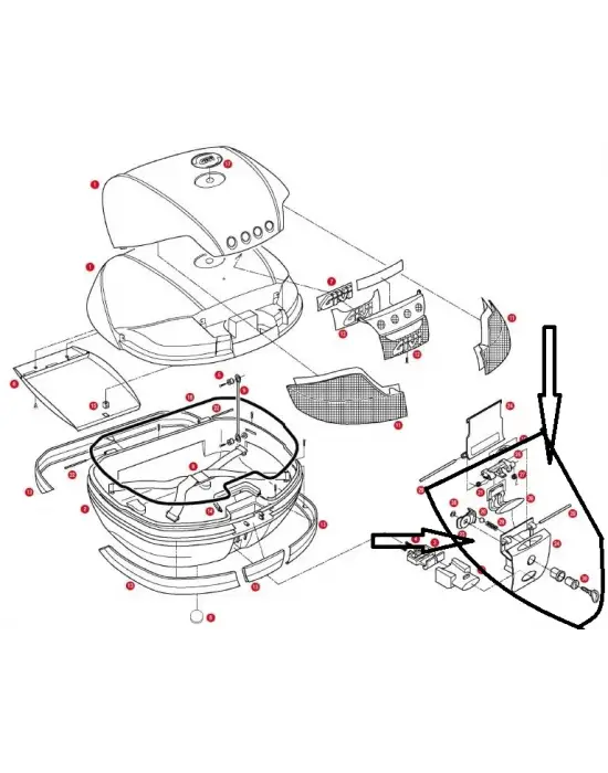 GIVI Z641NM2 ÇANTA KİLİT MEKANİZMASI KIRMIZI ANAHTARLI V46-V35