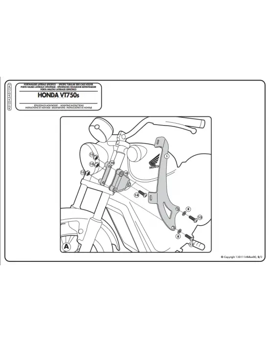 KAPPA AS122A2 HONDA VT 750 S (10-15) RÜZGAR SİPERLİK BAĞLANTISI