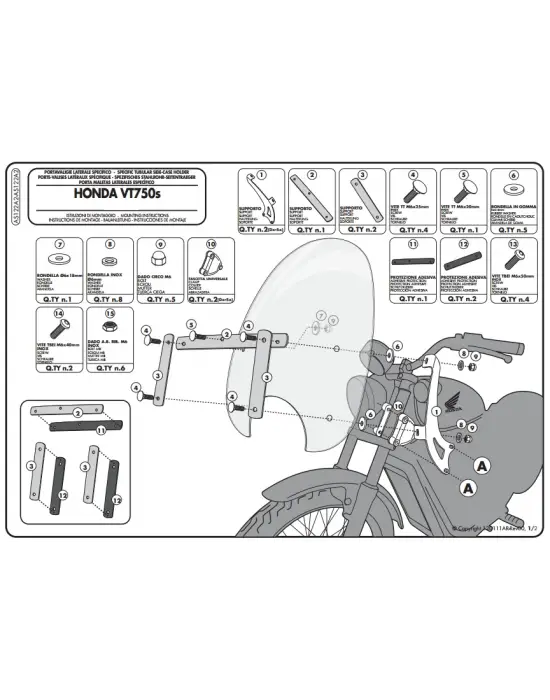 KAPPA AS122A2 HONDA VT 750 S (10-15) RÜZGAR SİPERLİK BAĞLANTISI