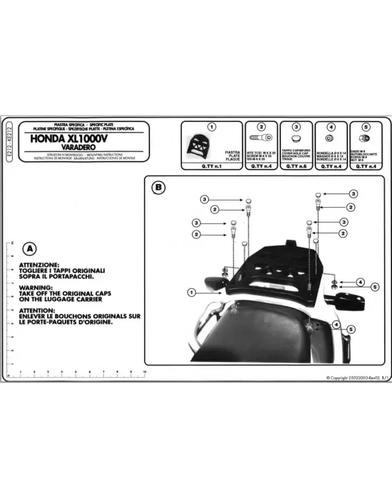 KAPPA K212 HONDA XL 1000 VARADERO (99-06) ARKA ÇANTA TAŞIYICI