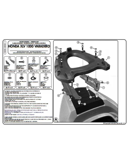 KAPPA K222 HONDA XL 1000 VARADERO (07-12) ARKA ÇANTA TAŞIYICI