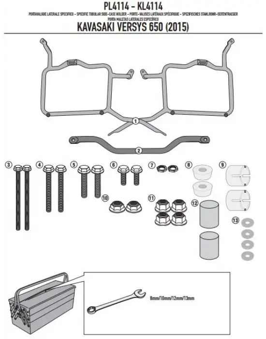 KAPPA KL4114 KAWASAKI VERSYS 650 (15-22) YAN ÇANTA TAŞIYICI