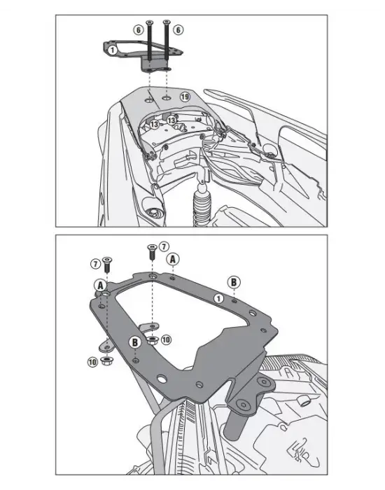 KAPPA KR2136 YAMAHA X-MAX 125-250 (18-22) - X-MAX 300 (17-22) ARKA ÇANTA TAŞIYICI