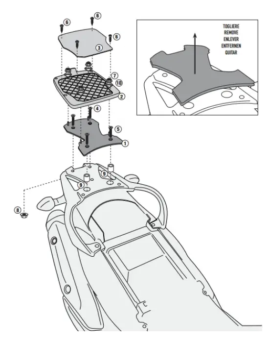 KAPPA KR3101 SUZUKI DL 650 V-STROM (11-16) ARKA ÇANTA TAŞIYICI