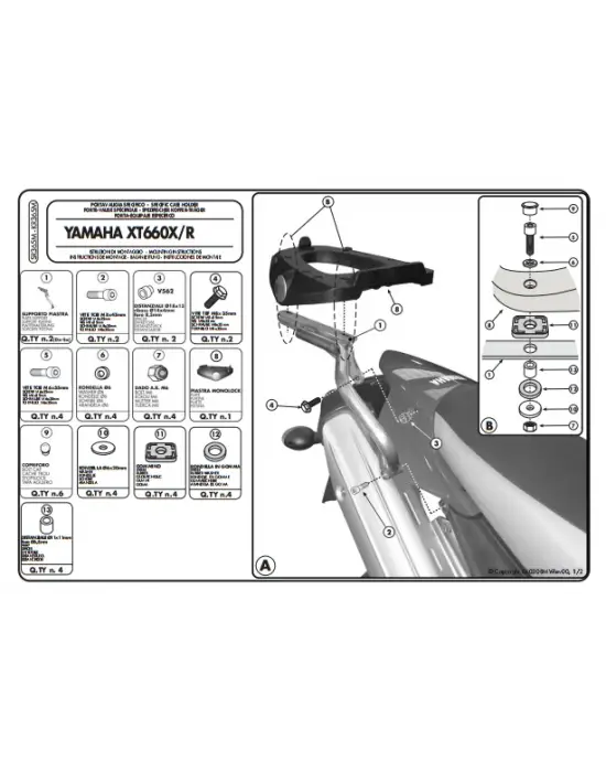 KAPPA KR365M YAMAHA XT 660 R-X (07-16) ARKA ÇANTA TAŞIYICI