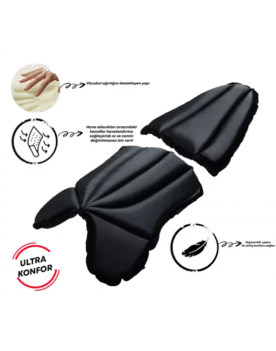VEXO HAVA DESTEKLİ MOTOSİKLET-SCOOTER KONFOR SELE MİNDERİ TK (UNIVERSAL)