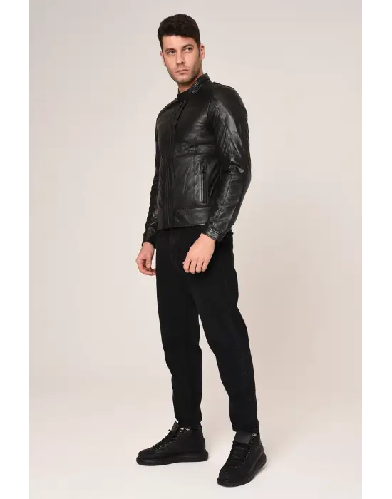 VEXO MOTO DERİ MONT SİYAH