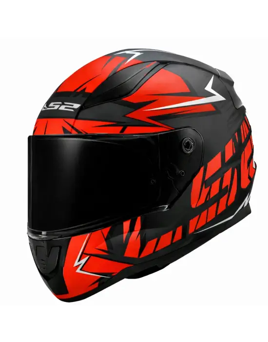 LS2 RAPID 2 CROMO MAT SİYAH-KIRMIZI KASK