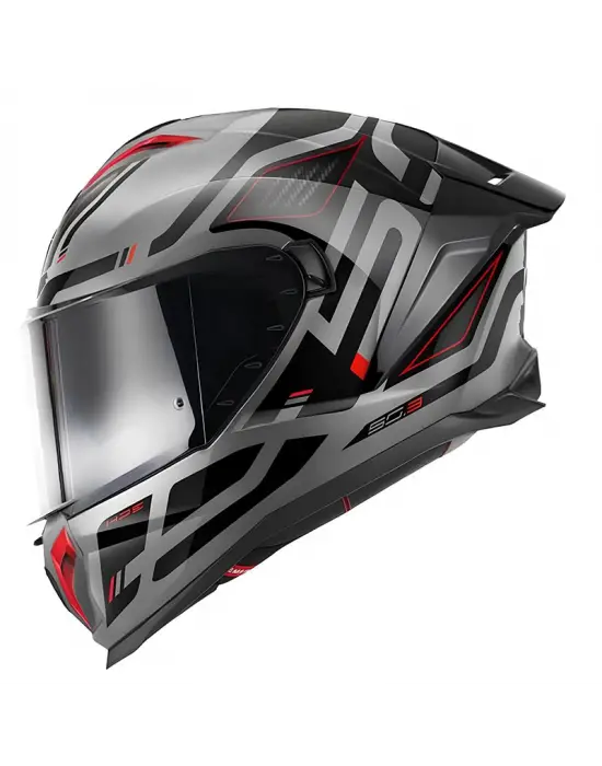 GIVI 50.3 QUASAR TITANIUM-SİYAH-KIRMIZI KASK