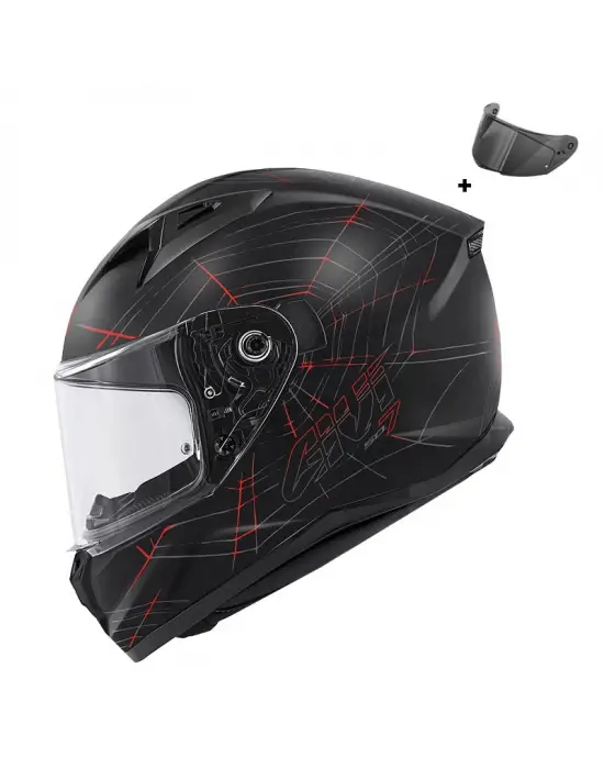 GIVI 50.7 PHOBIA MAT SİYAH-KIRMIZI KASK