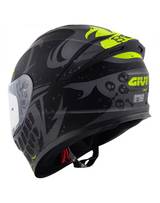 GIVI 50.X BONES MAT SİYAH-NEON SARI KASK