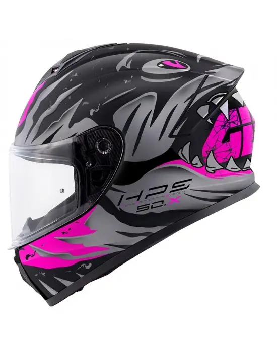 GIVI 50.X SHARKBITE MAT SİYAH-GRİ-PEMBE KASK