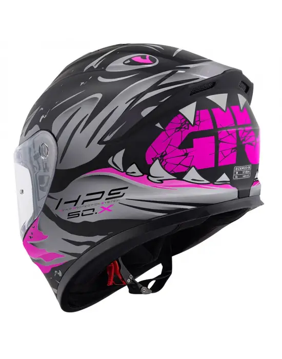 GIVI 50.X SHARKBITE MAT SİYAH-GRİ-PEMBE KASK