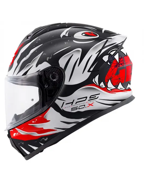 GIVI 50.X SHARKBITE MAT SİYAH-BEYAZ-KIRMIZI KASK